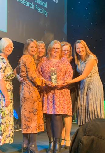 The Glasgow Clinical Research Facility team accept their Student Nursing Times Award
